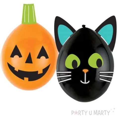 balony halloween friends diy dynia i kotek mix amscan 11 2 szt