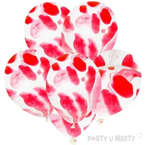 balony halloween krwawe plamy biale folat 12 6 szt