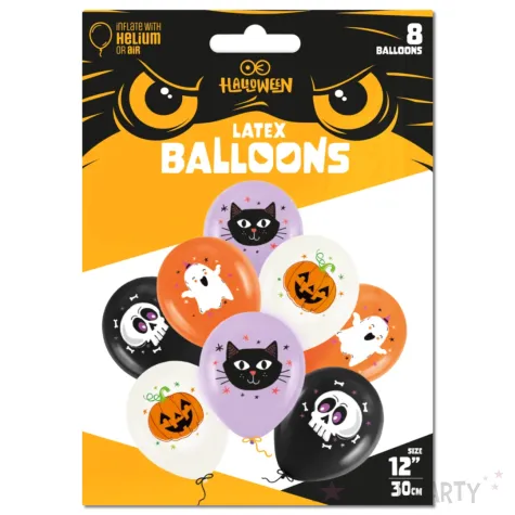 balony halloween straszne dynie koty duchy i czaszki partypal 12 8 szt
