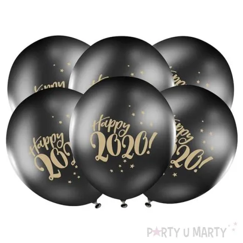 balony happy 2020 pastel czarne strong 12 50 szt
