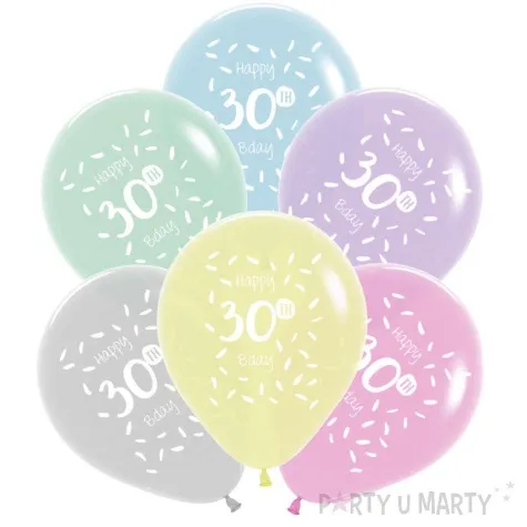 balony happy birthday 30th bday mix folat 13 6 szt