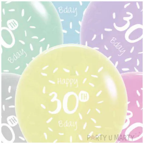 balony happy birthday 30th bday mix folat 13 6 szt