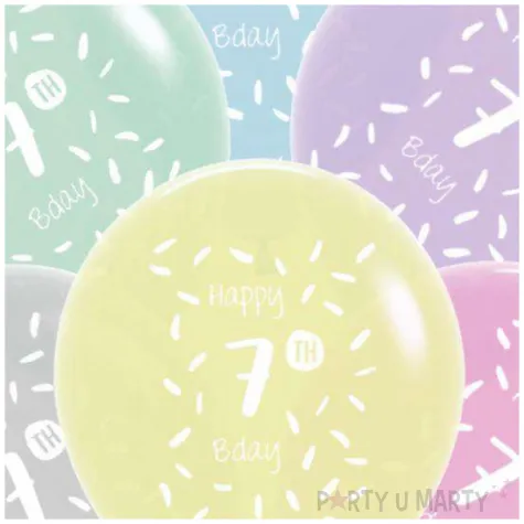 balony happy birthday 7th bday mix folat 13 6 szt