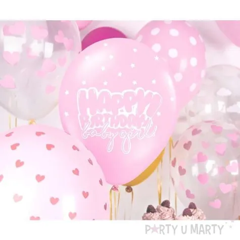balony happy birthday baby girl pastel rozowy 12 strong 6 szt