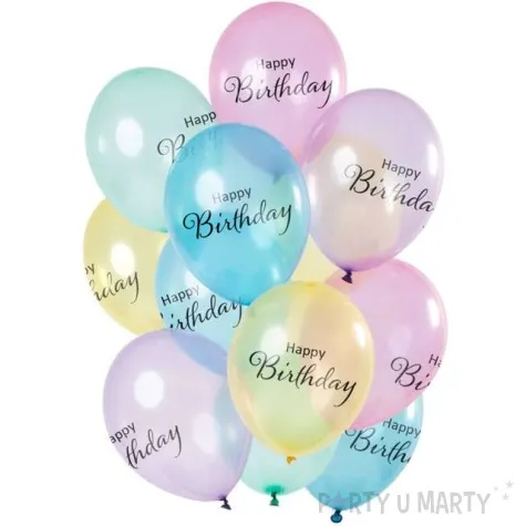 balony happy birthday crystal mix folat 12 12 szt