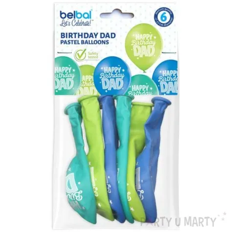 balony happy birthday dad pastel mix belbal 10 6 szt