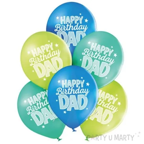 balony happy birthday dad pastel mix belbal 10 6 szt