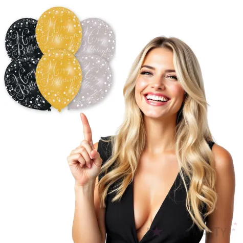 balony happy birthday elegant mix amscan 11 6 szt