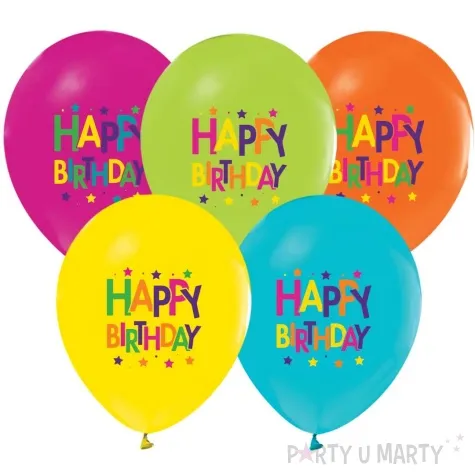 balony happy birthday gwiazdki mix godan 12 5 szt