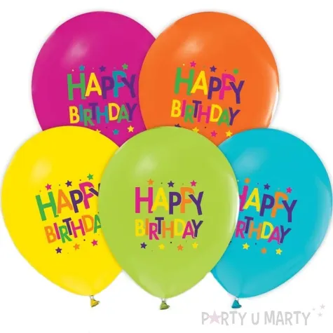 balony happy birthday gwiazdki mix godan 12 5 szt