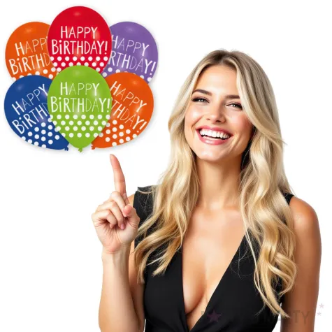 balony happy birthday kropki mix amscan 11 6 szt