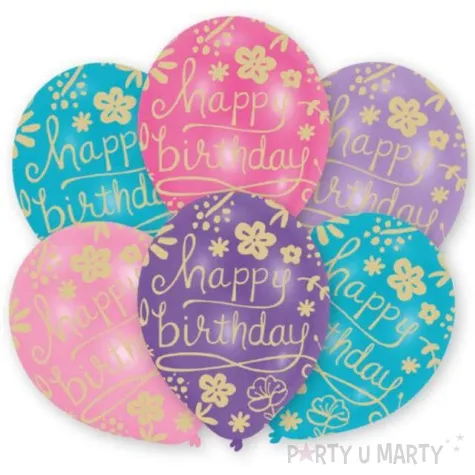 balony happy birthday kwiatki mix amscan 11 6 szt