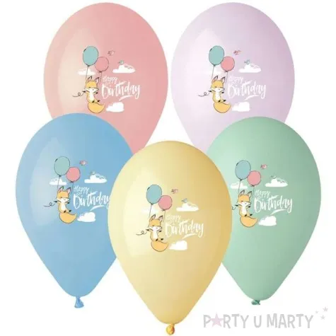balony happy birthday lisek 13 gemar 5 szt