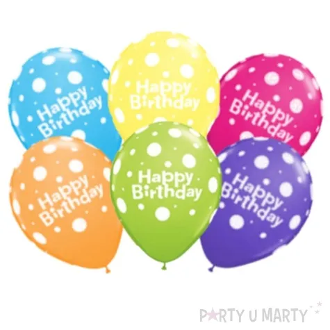 balony happy birthday mix pastel qualatex 11 6 szt