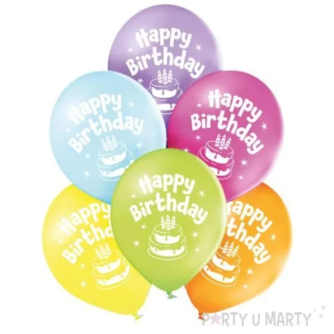 balony happy birthday pastel mix belbal 10 6 szt
