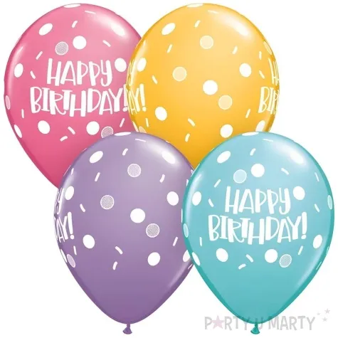 balony happy birthday pastelowy mix qualatex 11 25 szt
