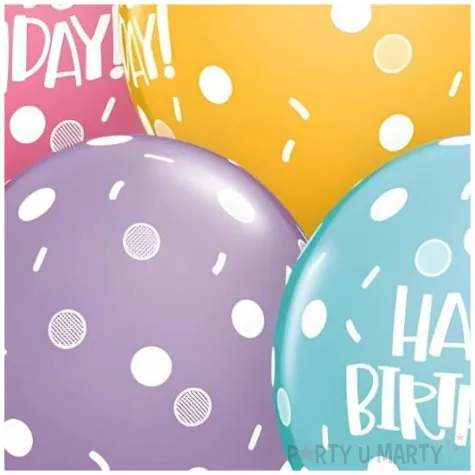 balony happy birthday pastelowy mix qualatex 11 25 szt