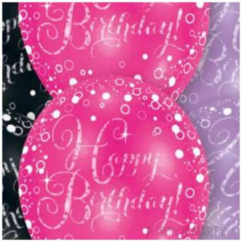 balony happy birthday pink mix amscan 11 6 szt
