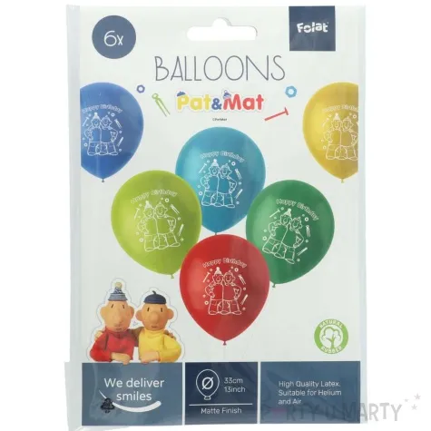 balony happy birthday sasiedzi pat i mat mix folat 13 6 szt