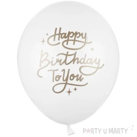 balony happy birthday to you biale partydeco 12 50 szt