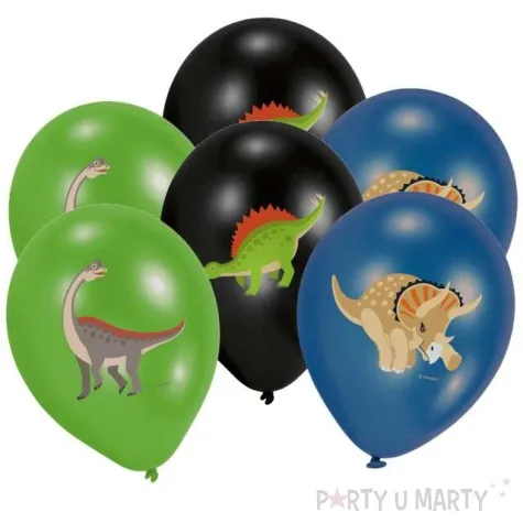 balony happy dinosaur mix amscan 11 6 szt