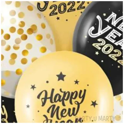 balony happy new year 2022 mix partypal 12 6 szt