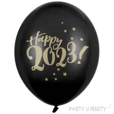 balony happy new year 2023 czarny partydeco 12 50szt
