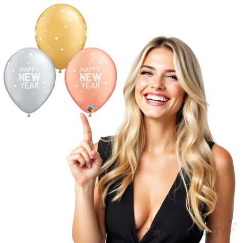 balony happy new year mix qualatex 11 25 szt