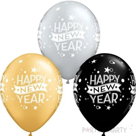 balony happy new year mix qualatex 11 25 szt
