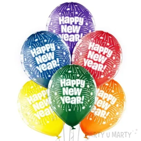 balony happy new year pastel mix belbal 12 6 szt