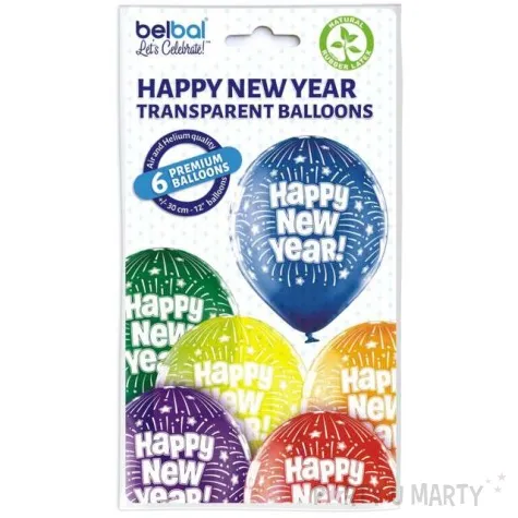 balony happy new year pastel mix belbal 12 6 szt