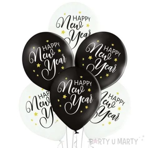 balony happy new year pastel mix belbal 12 6 szt