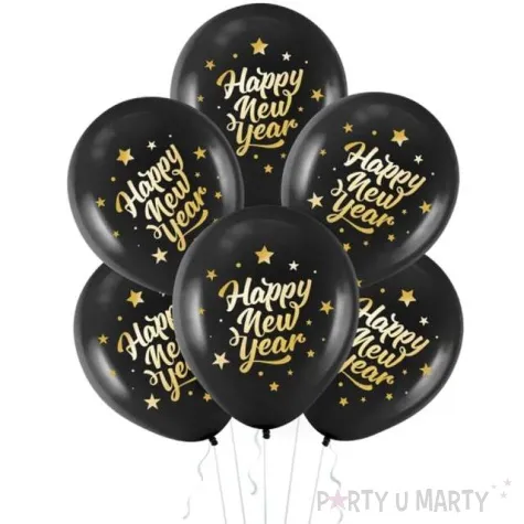 balony happy new year zloto czarne partypal 12 5 szt