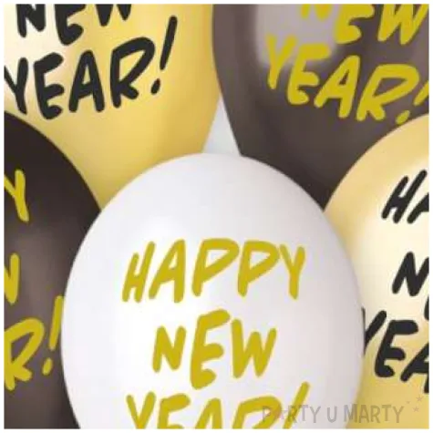 balony happy new year zloty mix gemar 13 5 szt
