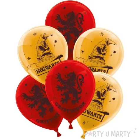 balony harry potter gryffindor i tiara przydzialu party factory 9 10 szt