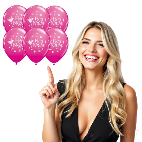 balony hen night wieczor panienski fuksja 12 6 szt