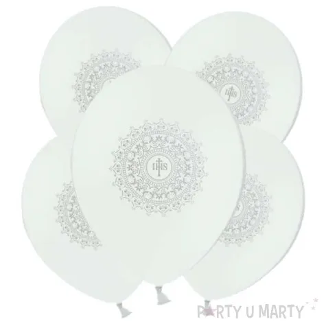 balony hostia ihs srebrna biale 11 5 szt