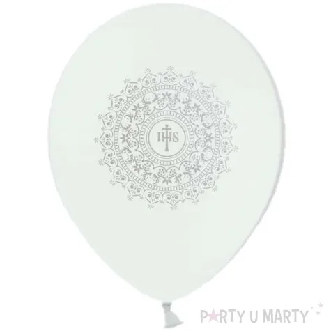 balony hostia ihs srebrna biale 11 5 szt