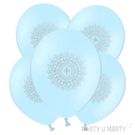 balony hostia ihs srebrna blekitne 11 5 szt
