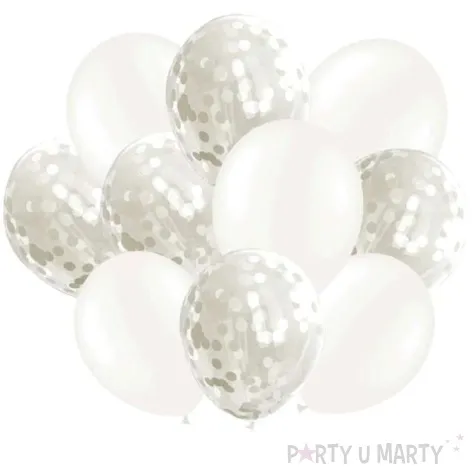 balony imprezowy duet z konfetti biale partypal 12 20 szt