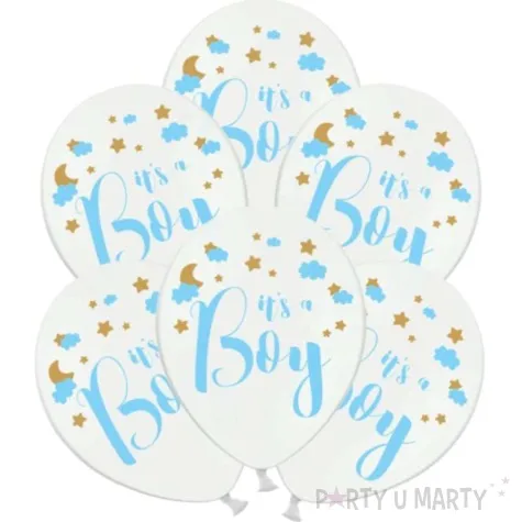 balony its a boy chmurki i gwiazdki bialy strong balloons 12 6 szt