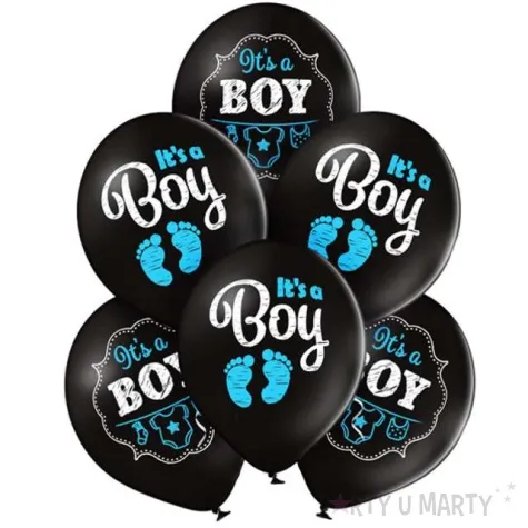 balony its a boy stopki pastel czarny belbal 12 6 szt