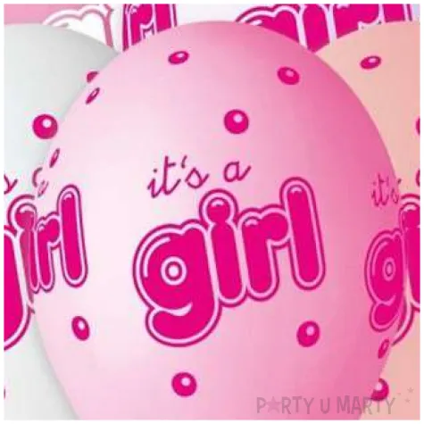 balony its a girl kropki rozowy gemar 13 5 szt