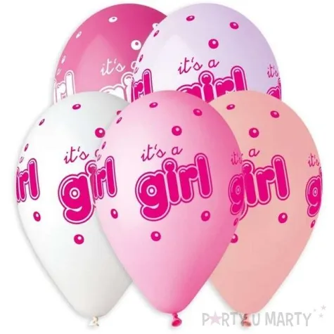balony its a girl kropki rozowy gemar 13 5 szt
