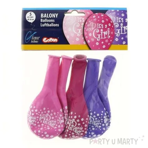 balony its a girl kwiatki mix rozowe gemar 12 5 szt