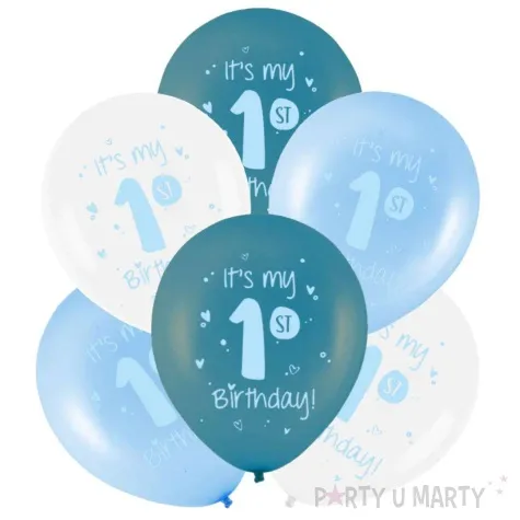 balony its my 1st birthday roczek niebieski folat 13 6 szt
