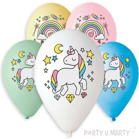 balony jednorozec i tecza mix gemar 13 5 szt