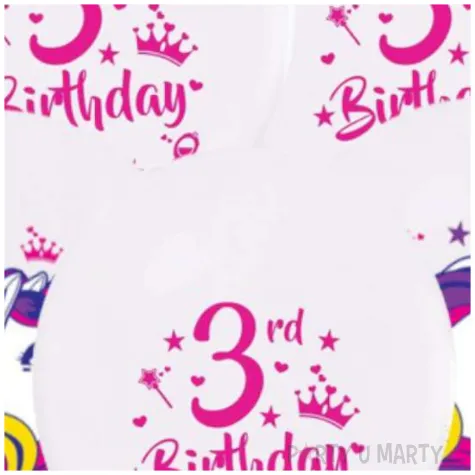 balony jednorozec na 3 urodziny pastel bialy godan 12 5 szt