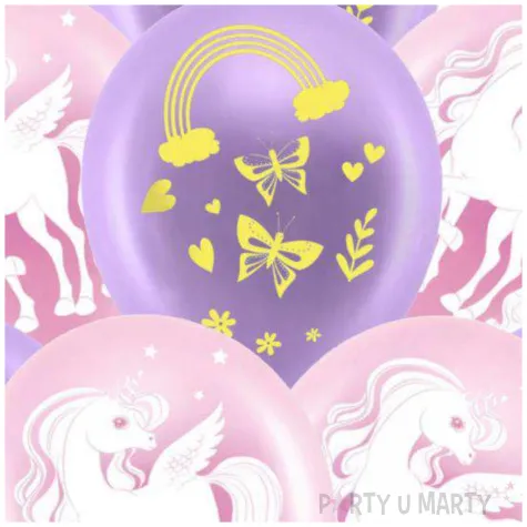 balony jednorozec unicorn rozowo fioletowy pastel procos 11 8 szt