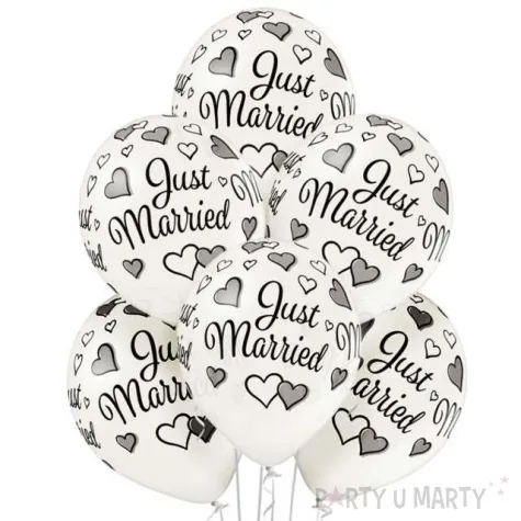 balony just married biale belbal 12 6 szt